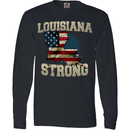 Louisiana Strong Limited Edition Print T-Shirt & Apparel Long Sleeve Black
