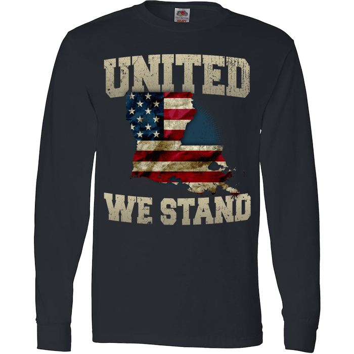 United We Stand Louisiana Limited Edition Print T-Shirt & Apparel Long Sleeve Black