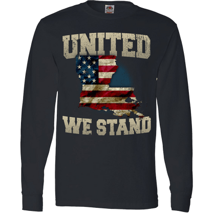 United We Stand Louisiana Limited Edition Print T-Shirt & Apparel Long Sleeve Black