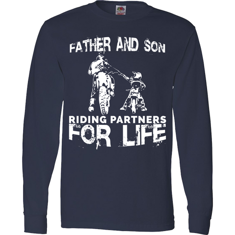Image of Father And Son Riding Partners For Life T-Shirt Motocross Supercross Dirt Bikes - Love Family & Home
