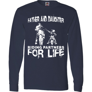Father And Daughter Riding Partners For Life T-Shirt Motocross Supercross Dirt Bikes - Love Family & Home