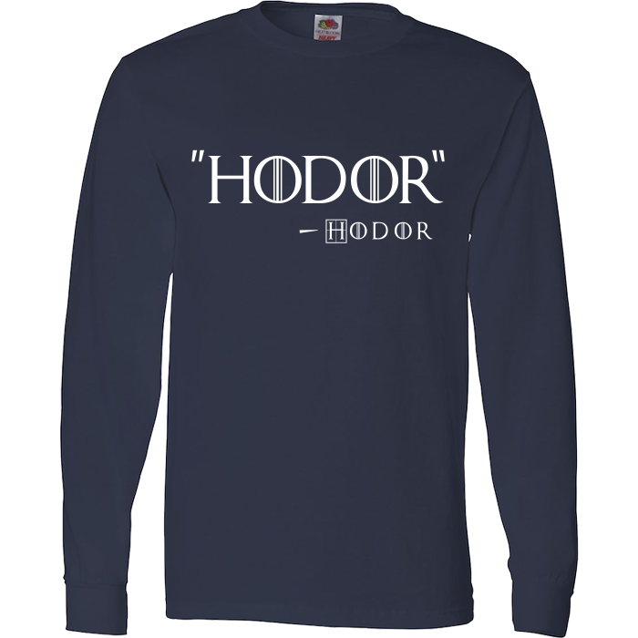 Hodor by Hodor T-Shirt Inspired By Game Of Thrones Navy Long Sleeve T