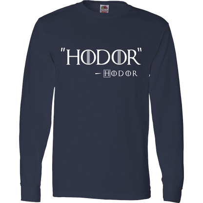 Hodor by Hodor T-Shirt Inspired By Game Of Thrones Navy Long Sleeve T