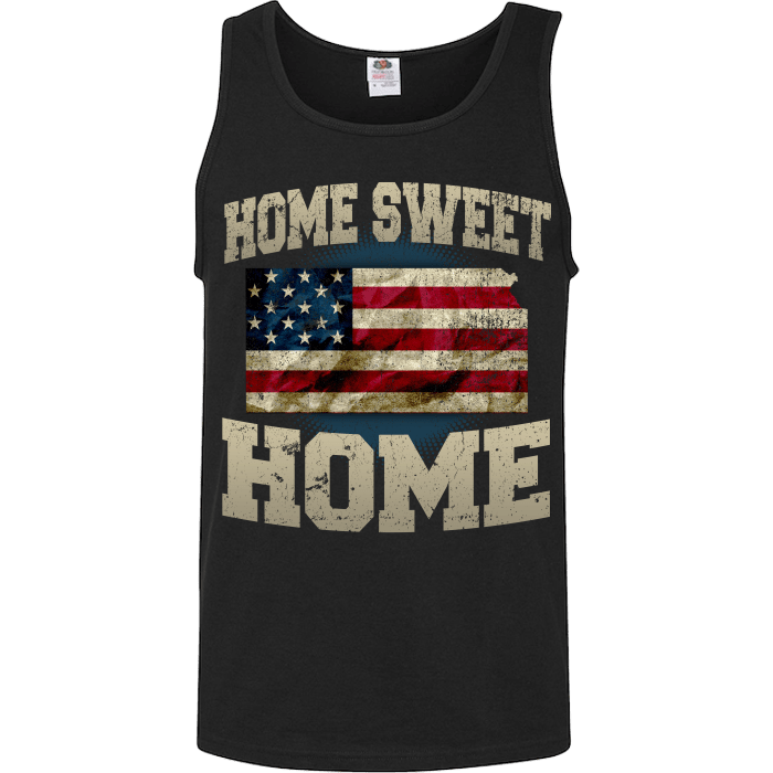 Home Sweet Home Kansas Limited Edition Print T-Shirt & Apparel Unisex Tank Top Black