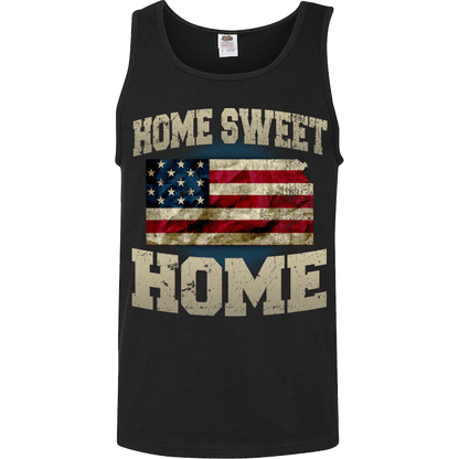 Home Sweet Home Kansas Limited Edition Print T-Shirt & Apparel Unisex Tank Top Black