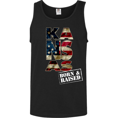 Kansas Born & Raised Limited Edition Print T-Shirt & Apparel Unisex Tank Top Black