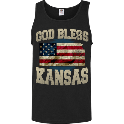 God Bless Kansas T-Shirt & Apparel Unisex Tank Top Black