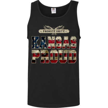 Kansas Proud Promote Unity Limited Edition Print T-Shirt & Apparel Unisex Tank Top Black