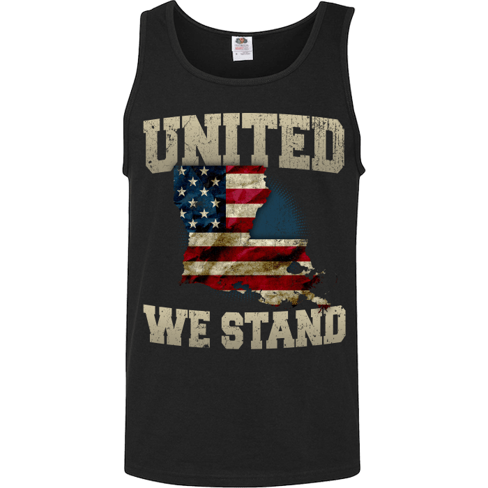 United We Stand Louisiana Limited Edition Print T-Shirt & Apparel Unisex Tank Top Black