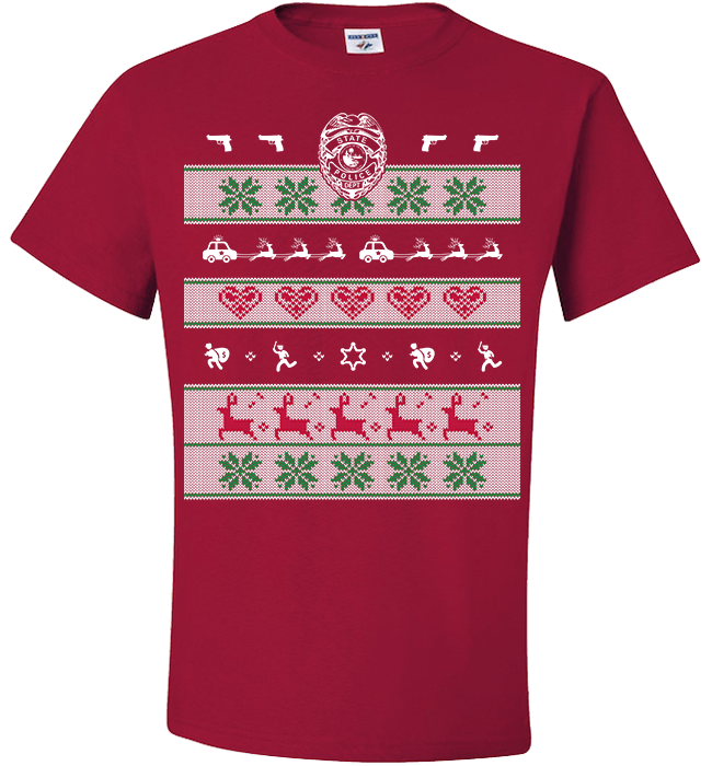 Police Christmas Standard Fit T Red