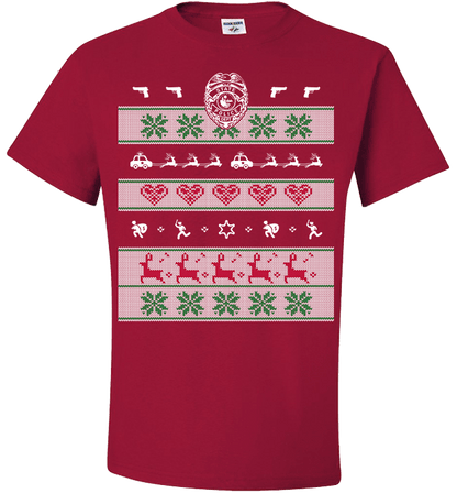 Police Christmas Standard Fit T Red