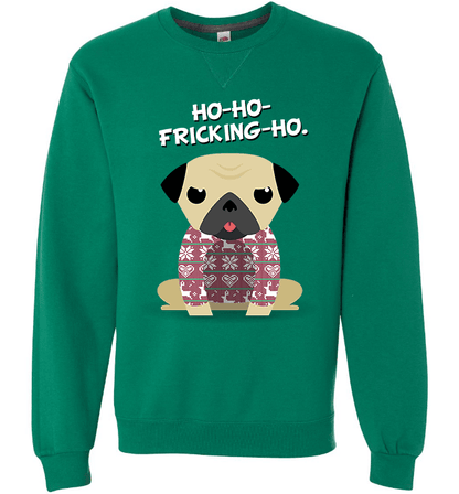 Pug Christmas Long Sleeve Crewneck Clover