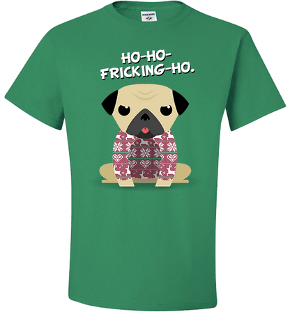 Pug Christmas Standard Fit T Green