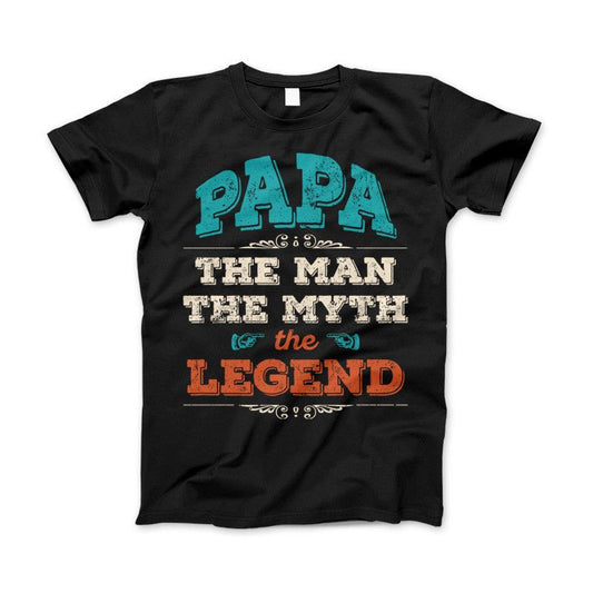 Papa The Man The Myth The Legend Father's Day T-Shirt & Apparel Black Standard Fit T