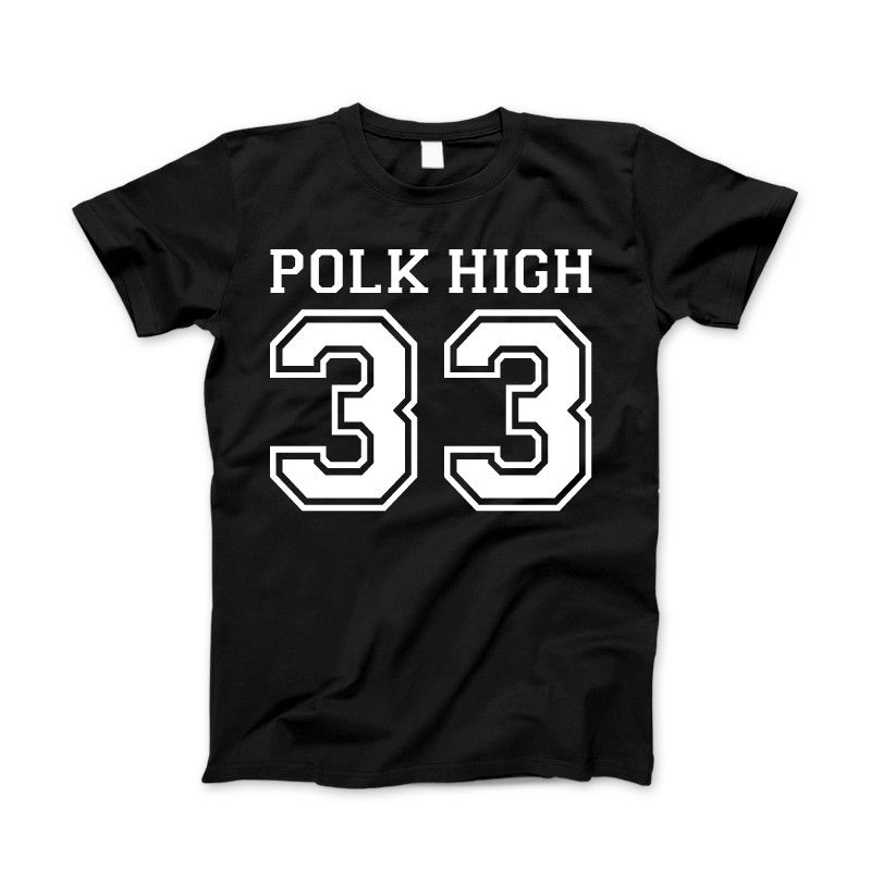 Polk High 33 Al Bundy Football T-Shirt - Married With Children Funny Football Apparel Standard T Black