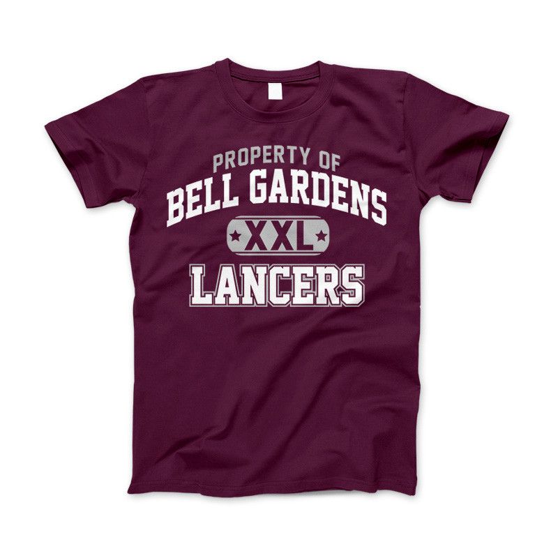 Property of Bell Gardens Lancers Apparel Maroon Standard T