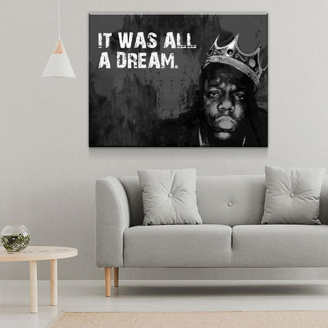 Image of It Was All A Dream Biggie Smalls, Notorious BIG, Canvas Wall Art - Love Family & Home