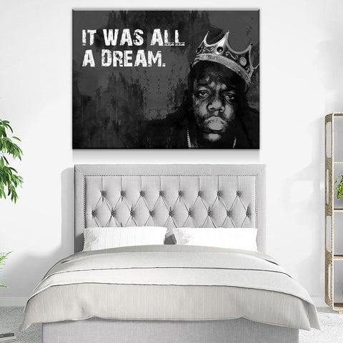 Image of It Was All A Dream Biggie Smalls, Notorious BIG, Canvas Wall Art - Love Family & Home