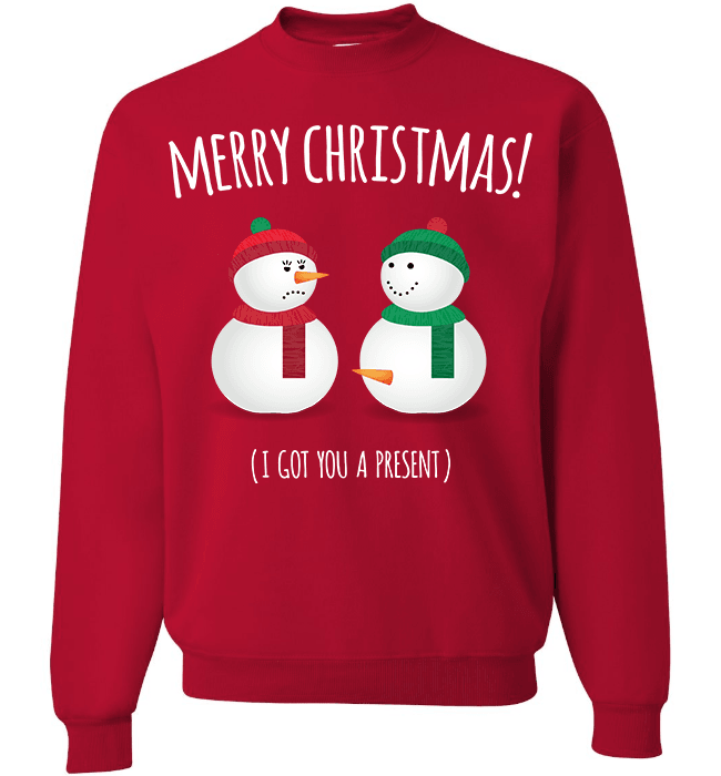 Snowmen Long Sleeve Crewneck Red
