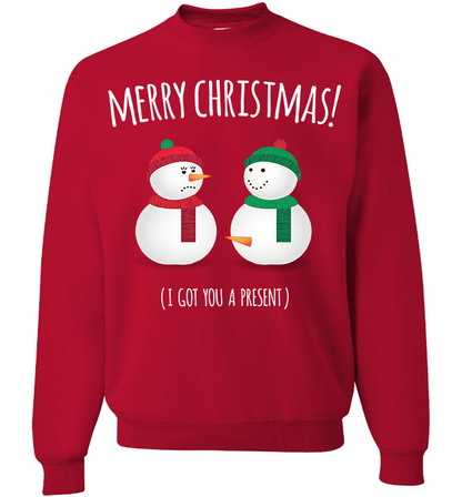 Snowmen Long Sleeve Crewneck Red