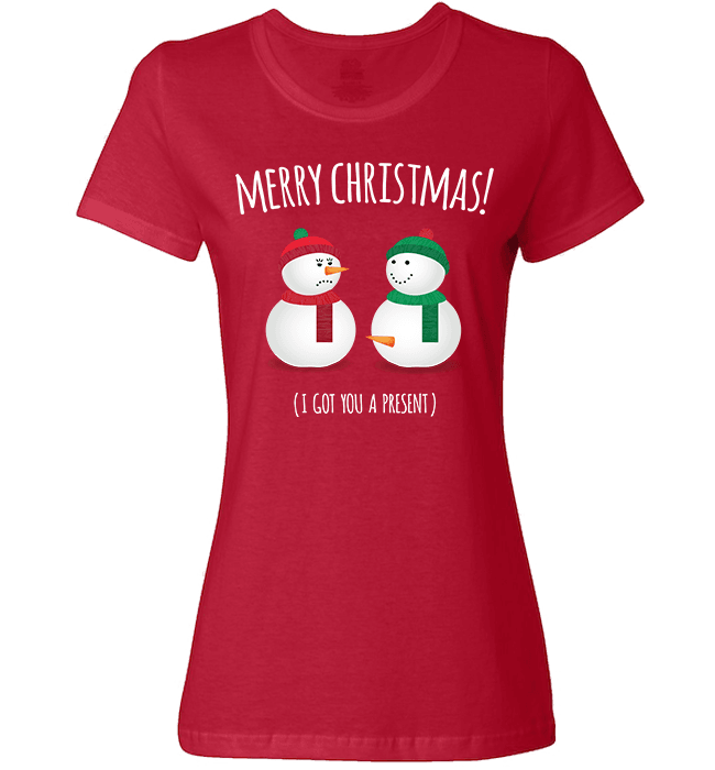 Snowmen Ladies T Red