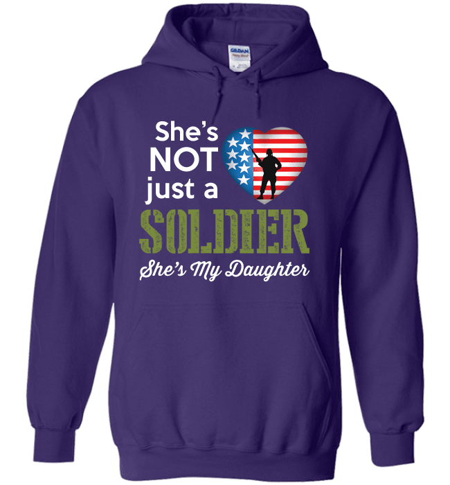 She's Not Just A Soldier She's My Daughter Apparel (Can Be Personalized) Hoodie Purple
