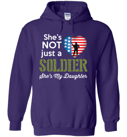 She's Not Just A Soldier She's My Daughter Apparel (Can Be Personalized) Hoodie Purple