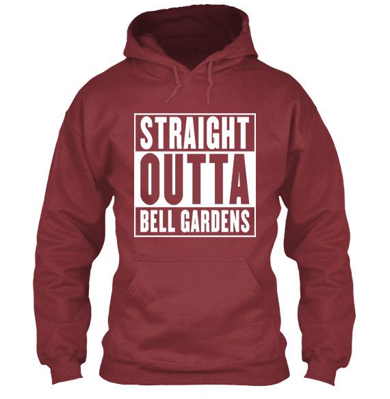 Straight Outta Bell Gardens Apparel Maroon Hoodie