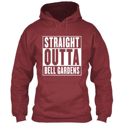 Straight Outta Bell Gardens Apparel Maroon Hoodie