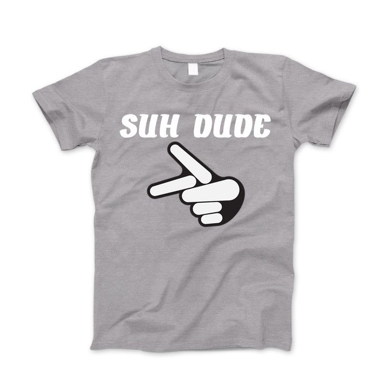 SUH DUDE Parody T-Shirt Sup Dude Funny Suh Dude Shirt & Apparel Heather Gray Standard T
