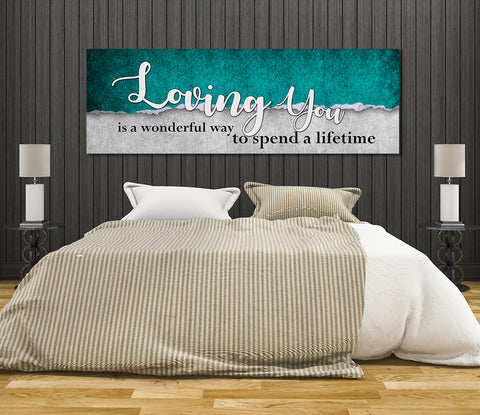Image of Loving You Is A Wonderful Way To Spend A Lifetime Framed Canvas Wall Art For Couples - Love Family & Home