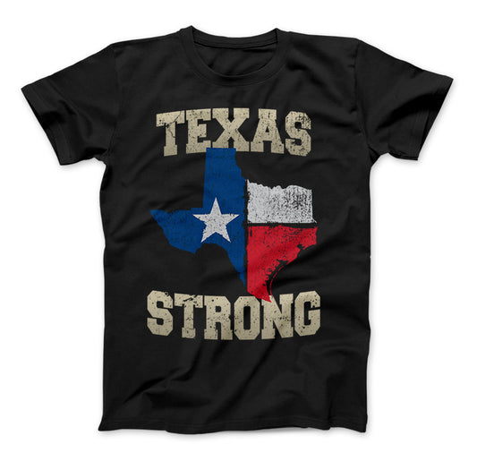 Texas Flag Texas Strong T-Shirt Vintage Texas Flag Standard T Black