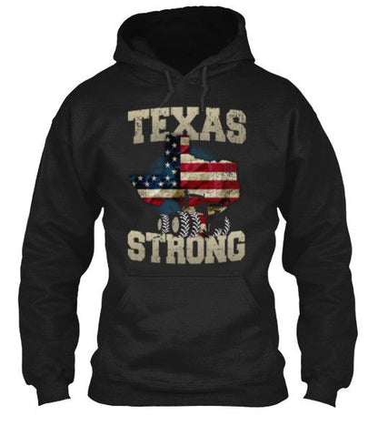 Texas Farm Strong Limited Edition Print Texas State Farming T-Shirt & Apparel Hoodie Black