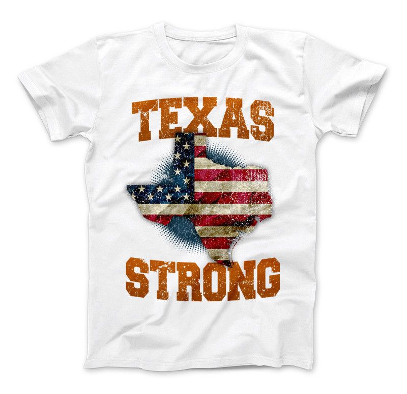Texas Strong Longhorns Print T-Shirt Standard T White