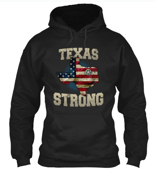Texas Strong T-Shirt Vintage USA Flag Overlay Texas Strong Design
