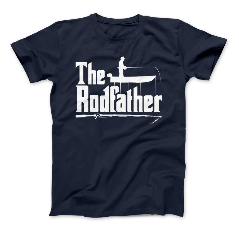 The Rodfather T-Shirt, Fishing Shirt, Fisherman, Fishing Shirt Navy
