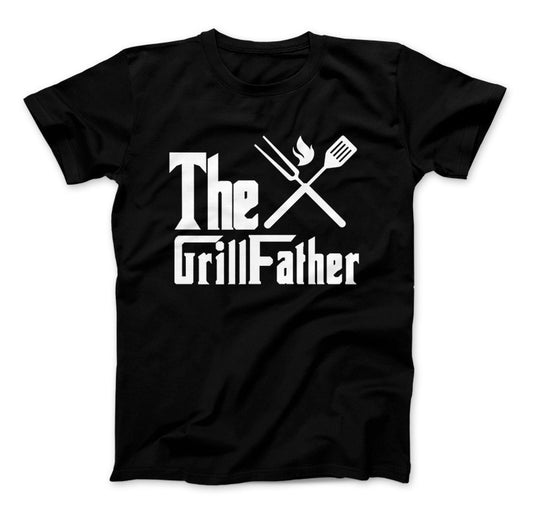 The GrillFather Dads BBQ T-Shirt Father's Day Standard T Black