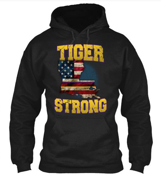 Tiger Strong Limited Edition Print T-Shirt & Apparel Hoodie Black