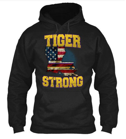 Tiger Strong Limited Edition Print T-Shirt & Apparel Hoodie Black