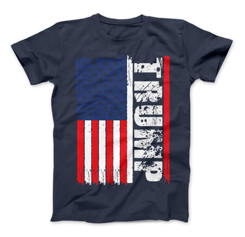Trump American Flag Limited Edition Print T-Shirt & Apparel Standard T Navy