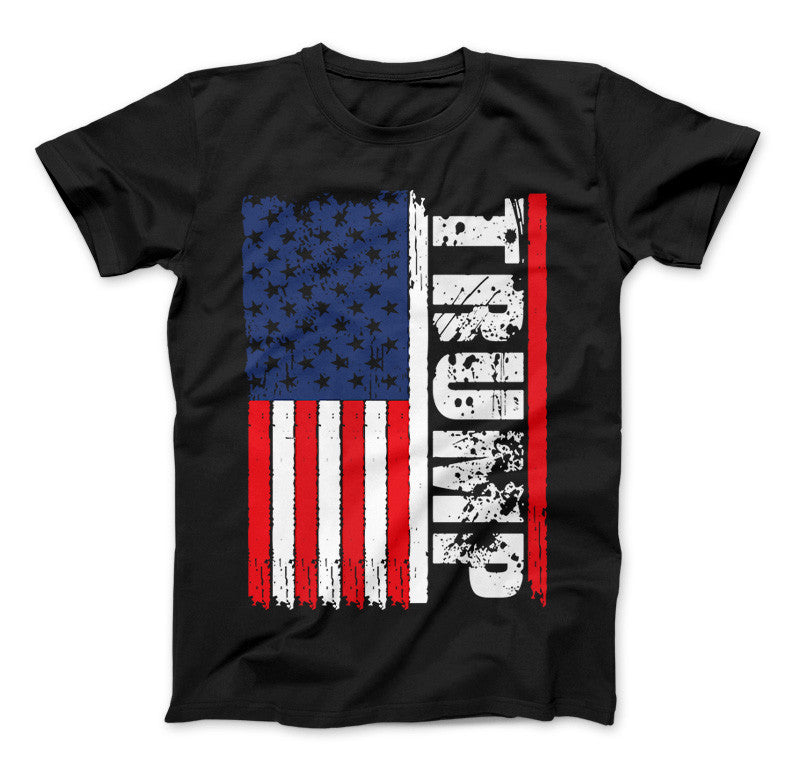 Trump American Flag Limited Edition Print T-Shirt & Apparel Standard T Black