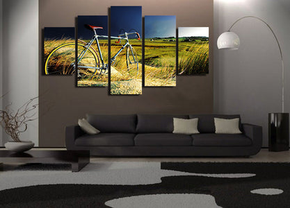 Vintage Bicycle Storm And Field 5-Piece Wall Art Canvas - Love Family & Home