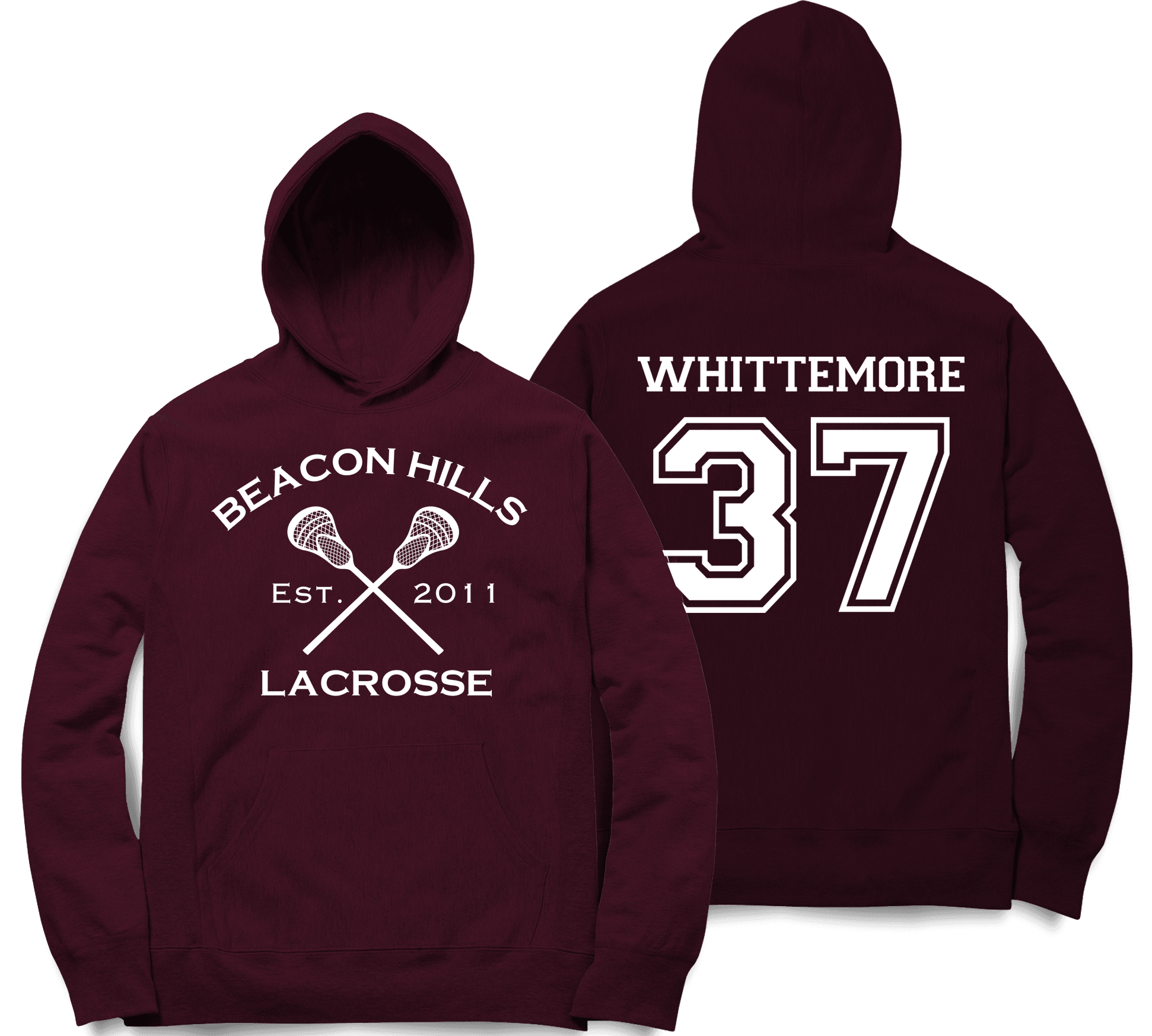 Whittemore 37 Teen Wolf Beacon Hills Inspired Lacrosse Hoodie Hoodie Maroon