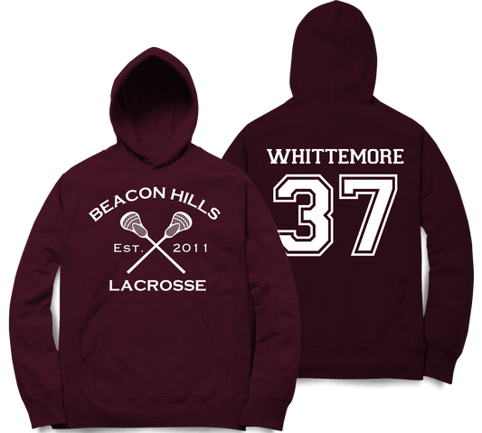 Whittemore 37 Teen Wolf Beacon Hills Inspired Lacrosse Hoodie Hoodie Maroon