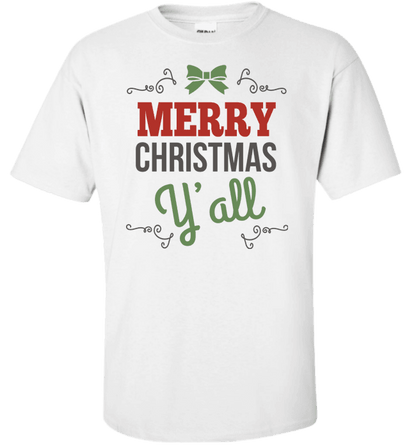 Merry Christmas Y'All Standard Fit T White