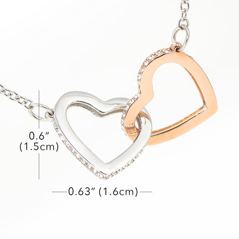 Image of To My Daughter Love Mom Interlocking Heart Necklace, Daughter Gift Together Forever, Never Apart - Love Family & Home