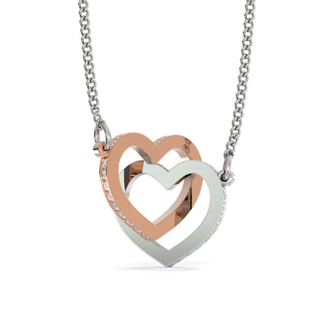 Image of To My Daughter Love Dad Interlocking Heart Necklace - Love Family & Home