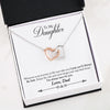To My Daughter Love Dad Interlocking Heart Necklace - Love Family & Home