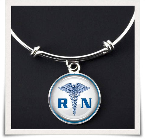 Image of RN Registered Nurse Bangle - Love Family & Home