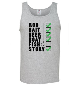 Fishing Checklist Rod Bait Beer Boat Fish Story Fishing Shirt - Love Family & Home